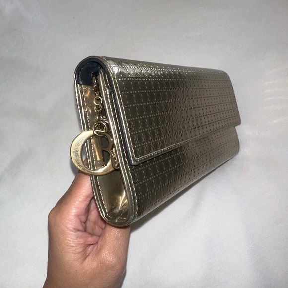 Dior metallic gold Wallet on Chain - Picture 3 of 12